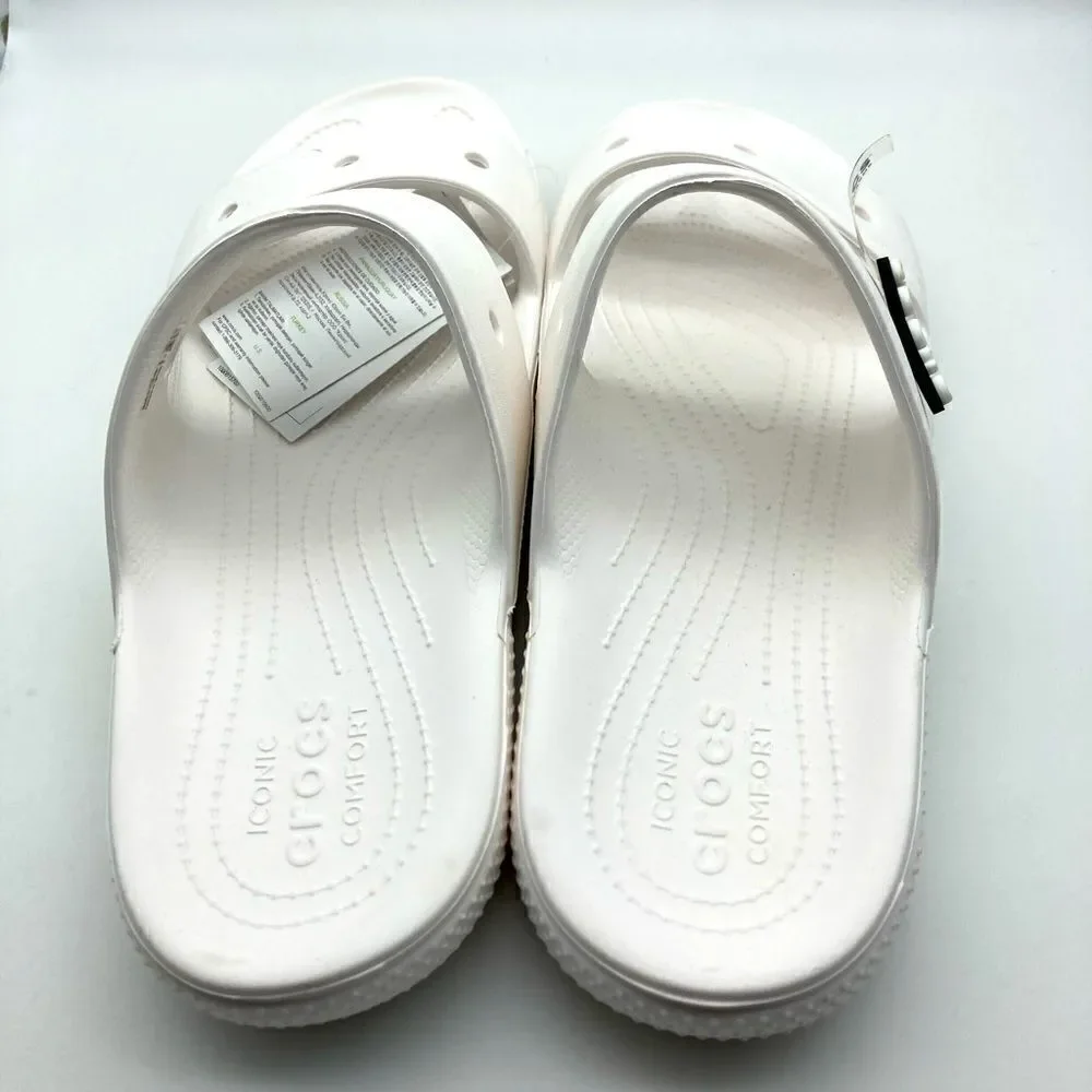 NWT Crocs Classic Unisex White Sandals Size 13/310